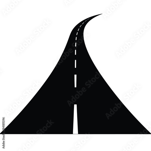 road path minimal on white background