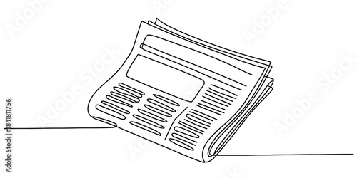 Continuous line drawing of a newspaper. single line art illustration representing news, information, media, and communication. minimalist graphic design. Vector, illustration