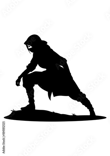 Crouching Assassin Silhouette