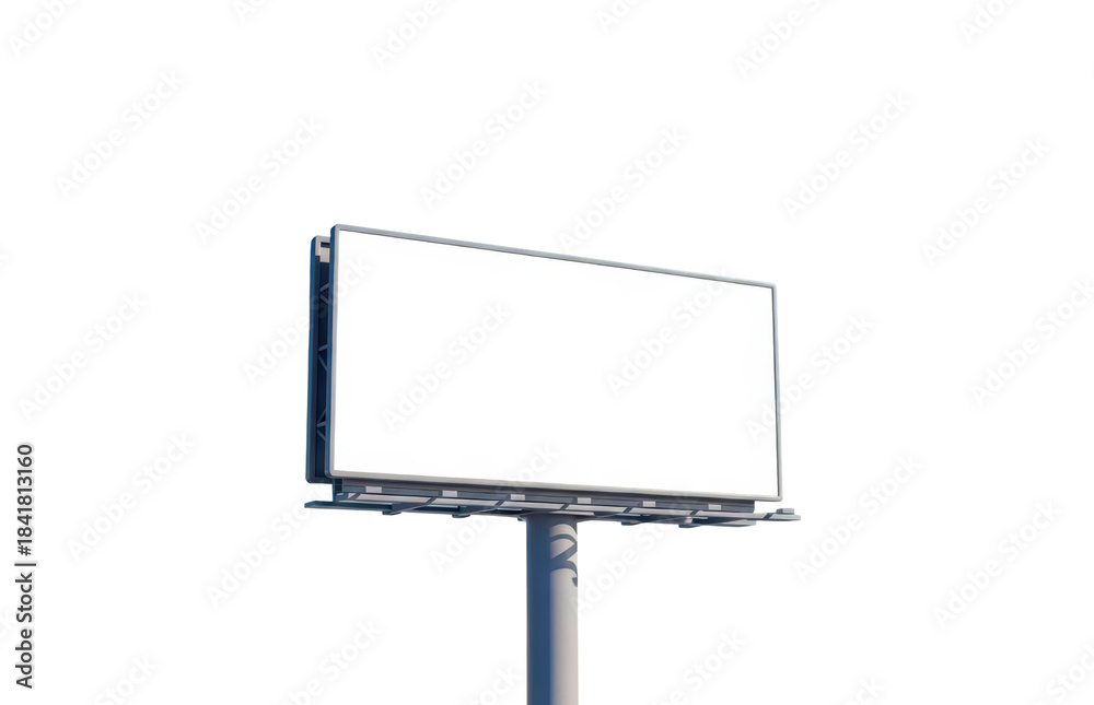 Fototapeta premium Blank white billboard mockup isolated on transparent background