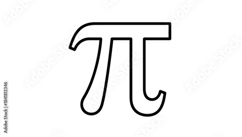 π symbol in a minimalist outline design on a white background