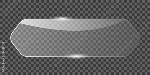 Glass Panel with Glossy Surface A sleek and modern glass panel with a glossy, reflective surface.