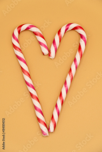 Candy canes in the shape of a heart