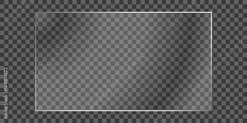 Transparent Rectangle Frame A sleek, transparent rectangle frame, devoid of color, providing a versatile design element, allowing for multiple uses and applications.