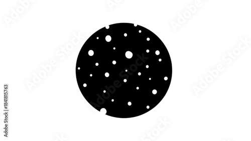 Black circle with white spots on a