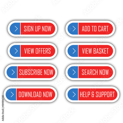 Call-To-Action Buttons Vector Illustration | UI Web Elements Icons