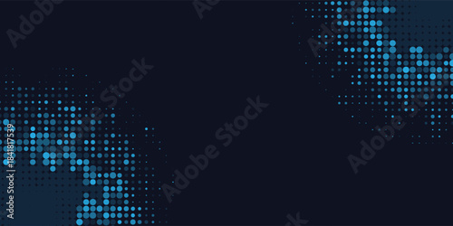 Dots halftone dark blue color pattern gradient grunge texture background. Dots pop art sport style modern vektor