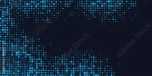 Dots halftone dark blue color pattern gradient grunge texture background. Dots pop art sport style modern vektor