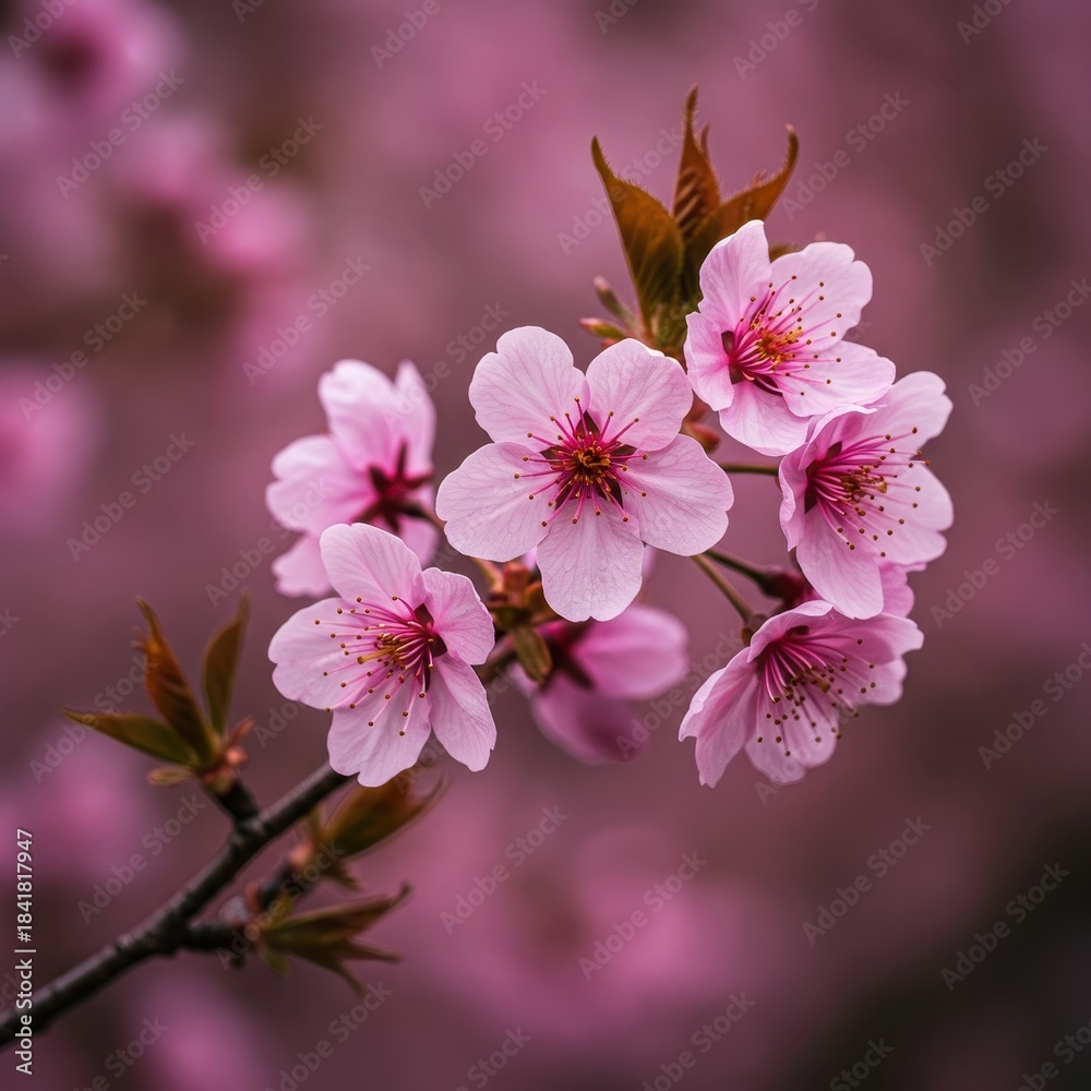 Fototapeta premium Delicate pink cherry blossom flowers blooming in springtime, showcasing the soft colors of the season in a beautiful, natural setting ,rose ,coral ,sakura