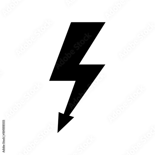 Electrical Warning: This striking image showcases the universally recognized lightning bolt symbol, a potent visual cue that signifies a warning of electrical hazard and potential danger.