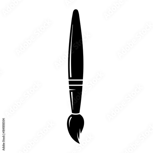 Artistic Silhouette: A sleek, minimalistic silhouette of a paintbrush, embodying the essence of creation, detail and artistry