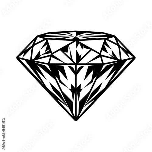 Sparkling Elegance: This image captures a dazzling diamond with intricate facets, radiating brilliance and timeless beauty.