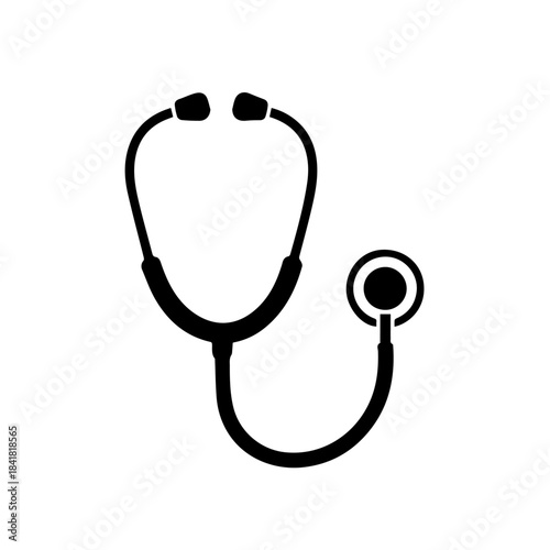 Stethoscope on a white background, a diagnostic medical instrument for healthcare and cardiology examinations