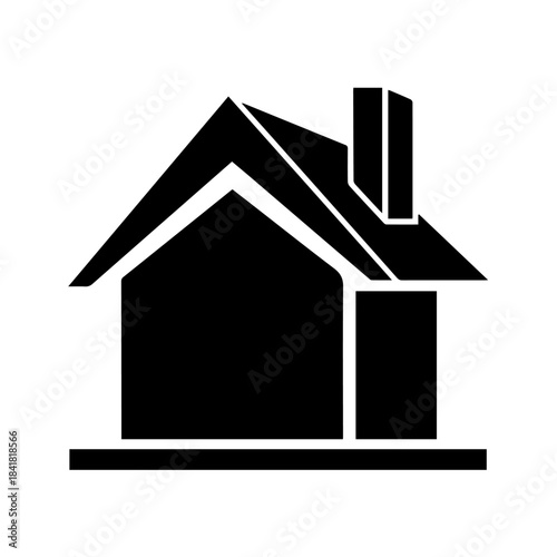 Black vector outline house icon symbol for real estate residential property web button design illustration