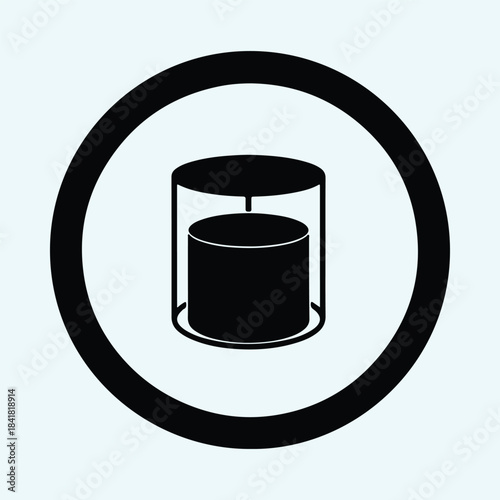 Vector black symbol representing mass weight standard isolated icon inside circle silhouette Illustration