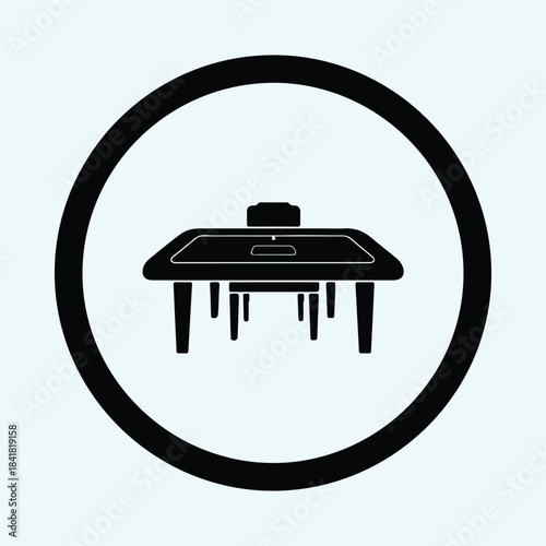 Vector professional casino poker table betting game equipment silhouette Illustration
