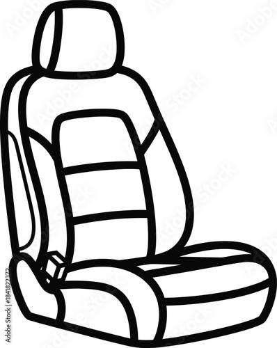 Car Seat Outline Transport Interior Vector Illustration