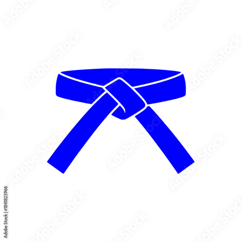 Blue Martial Arts Rank Belt Icon for Karate, Judo, and Jiu-Jitsu