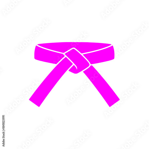 Pink Martial Arts Rank Belt Icon for Karate and Sports Uniform