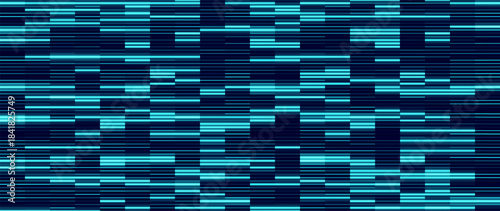 Futuristic Blueprint of Life DNA Sequence. Journey into Genetics Dynamic DNA Sequence Test Vector Illustration for Science. Tech Blue Bg.