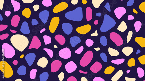 Colorful Abstract Organic Shapes Background. Modern Liquid Form Pattern for Trendy Textile or Wallpaper. Vector Illustration.