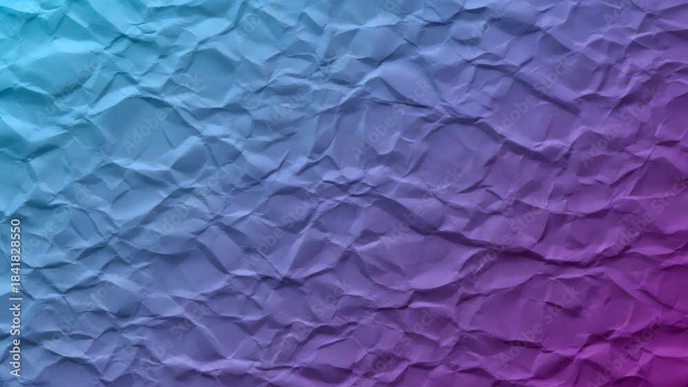 Obraz premium A vibrant gradient background featuring a crumpled paper texture in blue and purple hues