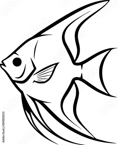 Angelfish - High Quality Vector Logo - Vector illustration ideal for T-shirt graphic
