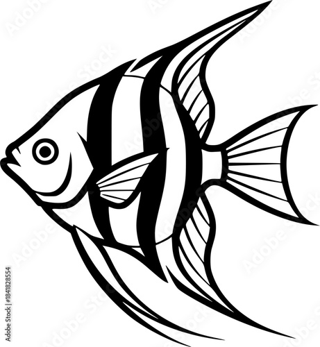 Angelfish - High Quality Vector Logo - Vector illustration ideal for T-shirt graphic
