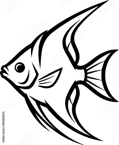 Angelfish - High Quality Vector Logo - Vector illustration ideal for T-shirt graphic
