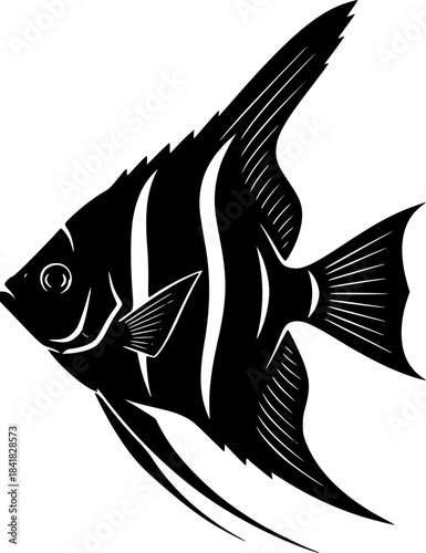 Angelfish - High Quality Vector Logo - Vector illustration ideal for T-shirt graphic
