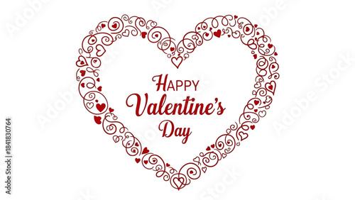 A decorative red heart frame with the text "Happy Valentine's Day" in the center, perfect for romantic greetings.
