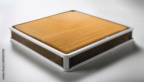 square air filter on white background for clean air solutions and indoor air quality