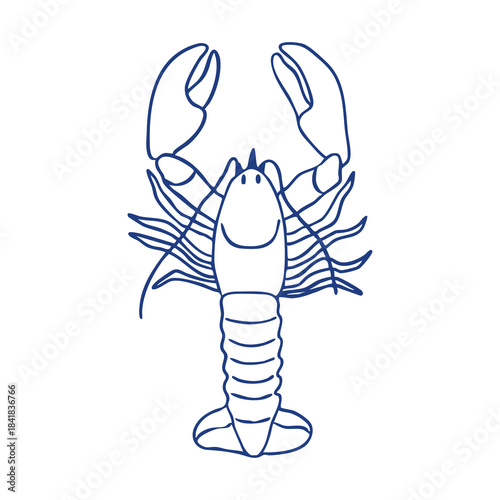 Lobster Vector Illustration Freehand Drawing Style with Simple Outline