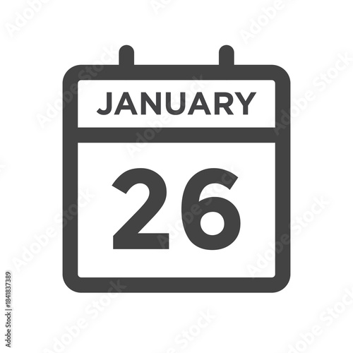 January 26 Calendar Day Calender Date for Deadline or Appointment