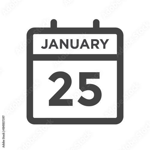 January 25 Calendar Day Calender Date for Deadline or Appointment