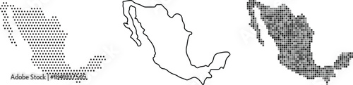 Map of mexico with shaded regions on