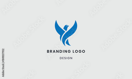 Abstract branding fast delivery logo with bird logo vector