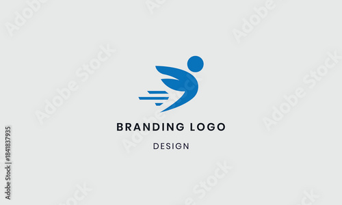 Abstract branding fast delivery logo with bird logo vector