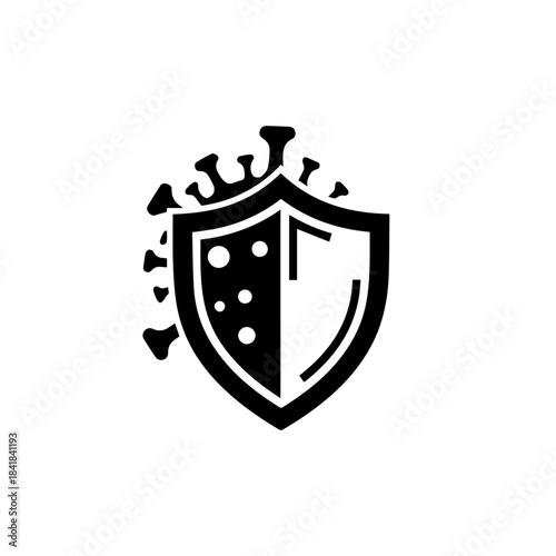 Protective Shield Against Virus: A strong shield stands as a symbol of defense and protection against a deadly virus, safeguarding health and well-being.