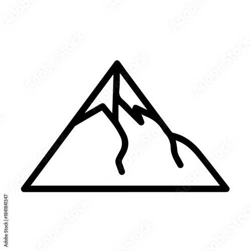 Black silhouette vector illustration of a woman in a yoga pose sign within a warning triangle on a road