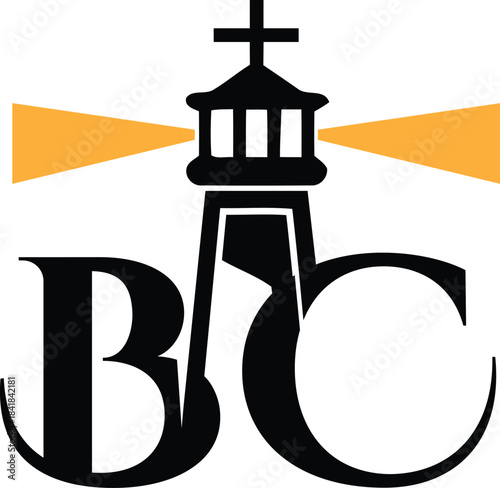 Letter BC with Lighthouse logo template