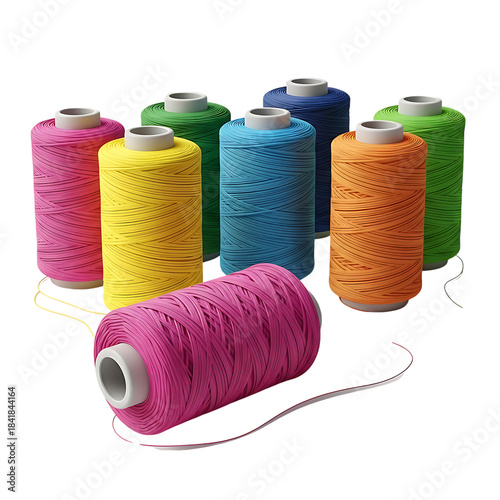 Colorful thread spools display
