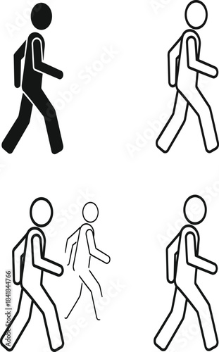 Various walking styles illustrated