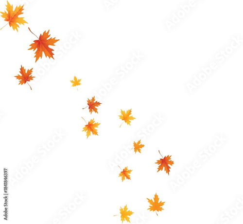 a border of colorful autumn leaves falling, deal frame for nature-themed designs or as part of your festive season graphics. Vectors eps