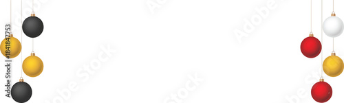 Color Christmas Baubles set isolated on white background. Vectors Illustration