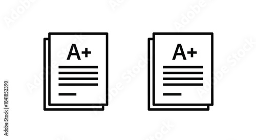 Two documents displaying an a grade indicating academic success
