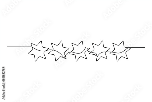 One continuous line graphic element, star border
