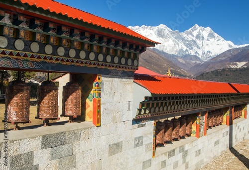 Mount Everest prayer wheels Tengboche monastery Nepal