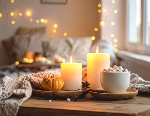 christmas still life with candle