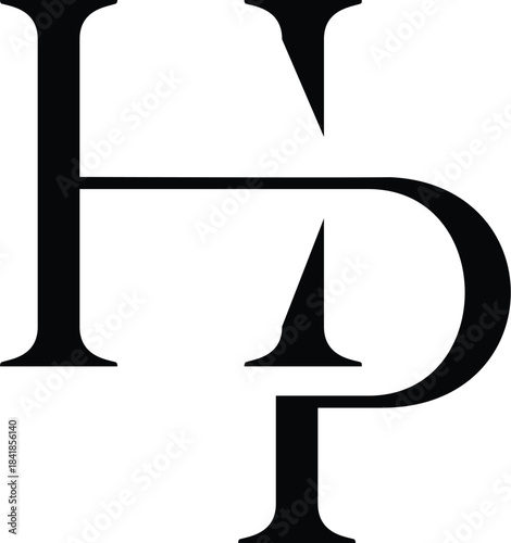 Letter HP minimalist logo